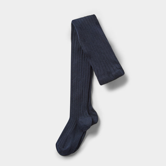 Navy Blue Ribbed Tights