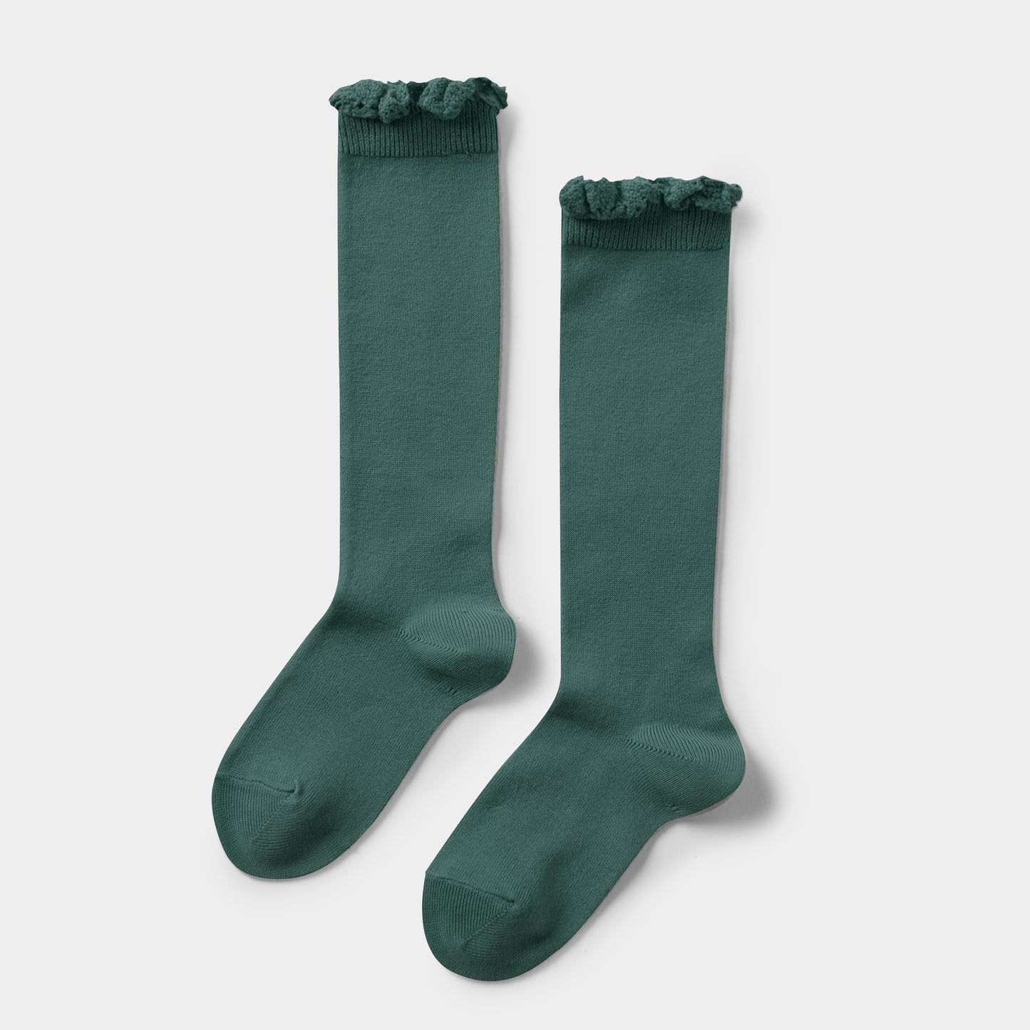 Knee High Socks with Lace Edging