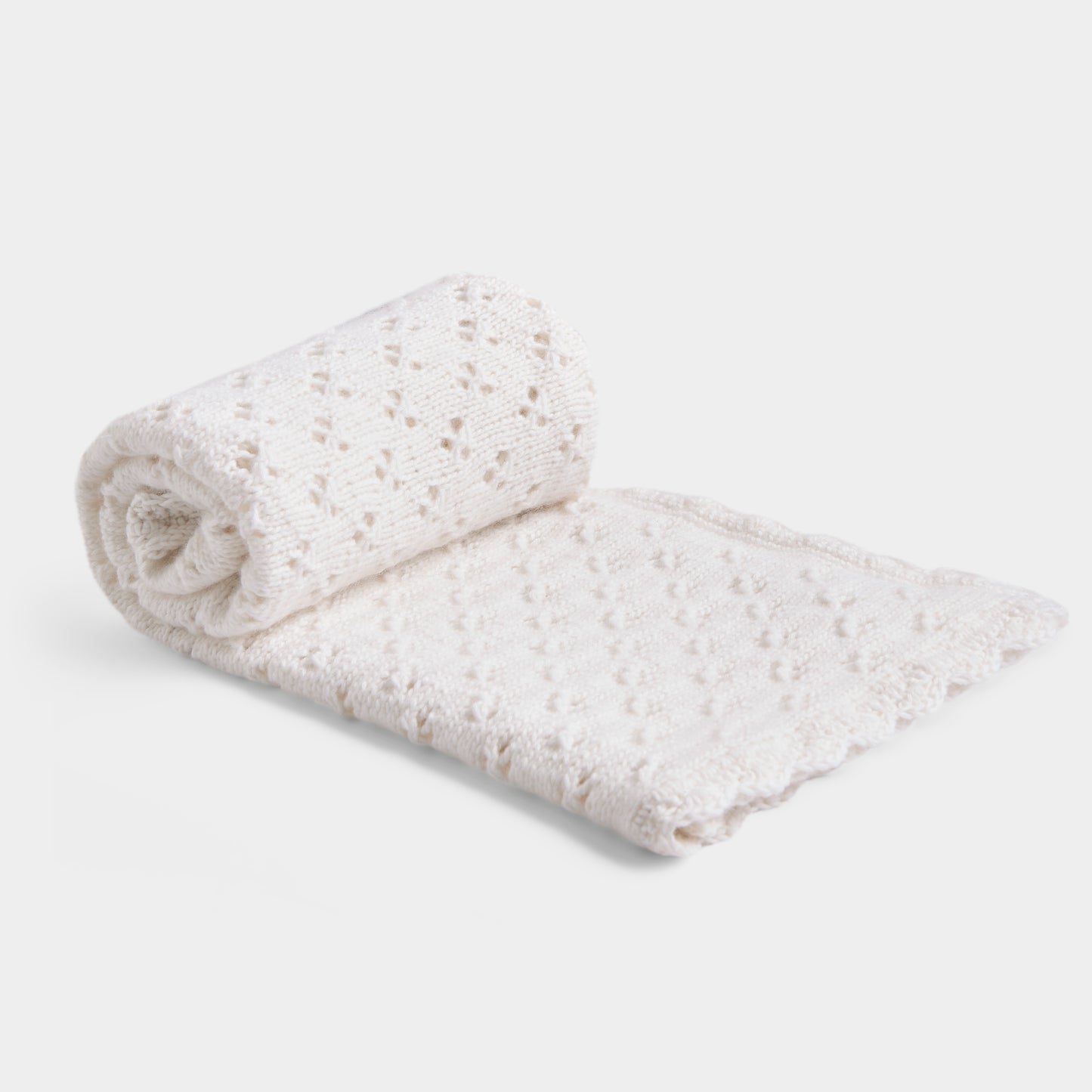 Hand Knitted Cloverleaf Lace Cashmere blanket